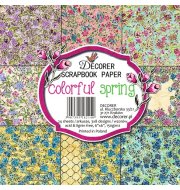 Papiery do Scrapbookingu 6" x 6" - Colorful spring - Zestaw  24 arkusze