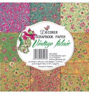  Papiery do Scrapbookingu 6" x 6" - Vintage fabric - SPRING - Zestaw 24 arkusze