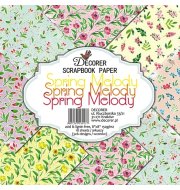 Papiery do Scrapbookingu 8" x 8" - SPRING MELODY - Zestaw 18 arkuszy