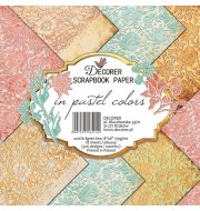 Papiery do Scrapbookingu 8" x 8" - in pastel colors - Zestaw 18 arkuszy