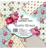 Papiery do scrapbookingu  SCRAPBOOKING "Rustykalne Róże" 18 arkuszy 