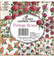 Papiery do scrapbookingu 6'x6"- Vintage roses - Zestaw 24 arkusze 